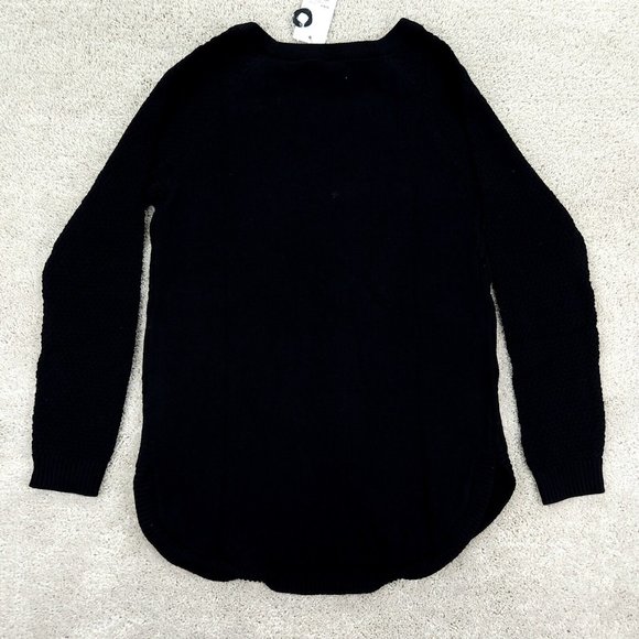 Sonoma Sweater Womens Small Black Long Sleeve Crew Neck Pullover Cable Knit NWT - Picture 5 of 9